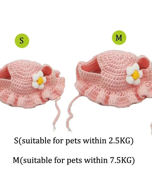 Load image into Gallery viewer, Hand-Made Cat Hat Elastic Woven Cap Pet Hat Puppy Kitten Headwear Knitted Hat Party Photo Shoot Props Decoration Cat Accessories