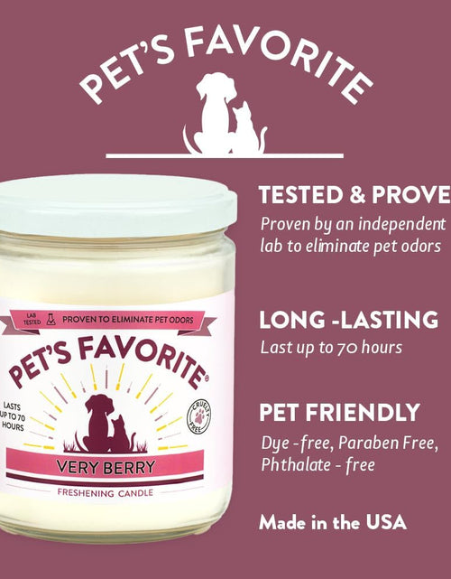 Load image into Gallery viewer, - Tested & Proven - Odor Eliminating Candle, Pet-Friendly Scented Candle, in 4 Great Fragrances – 70-Hour Burn Time, Cotton Wick (Very Berry, Pack of 1)