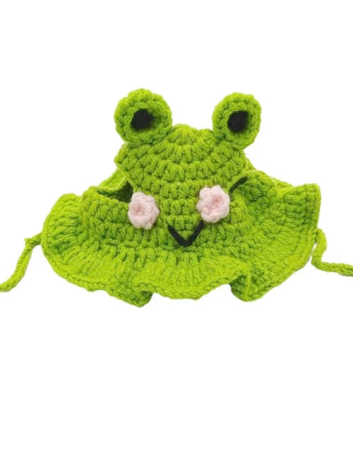 Load image into Gallery viewer, Hand-Made Cat Hat Elastic Woven Cap Pet Hat Puppy Kitten Headwear Knitted Hat Party Photo Shoot Props Decoration Cat Accessories