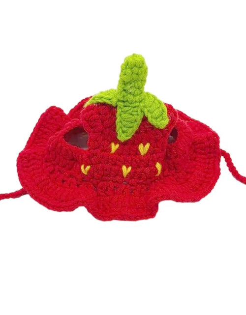 Load image into Gallery viewer, Hand-Made Cat Hat Elastic Woven Cap Pet Hat Puppy Kitten Headwear Knitted Hat Party Photo Shoot Props Decoration Cat Accessories