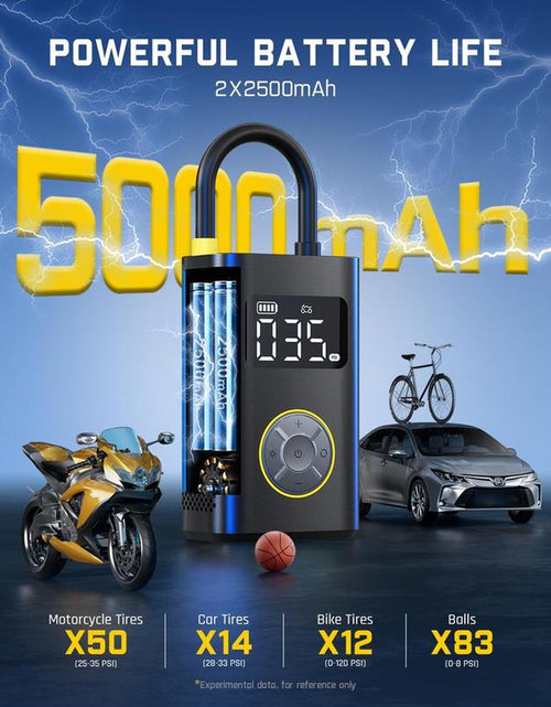 Load image into Gallery viewer, Portable Tire Inflator: Smart ON/OFF Hose Design