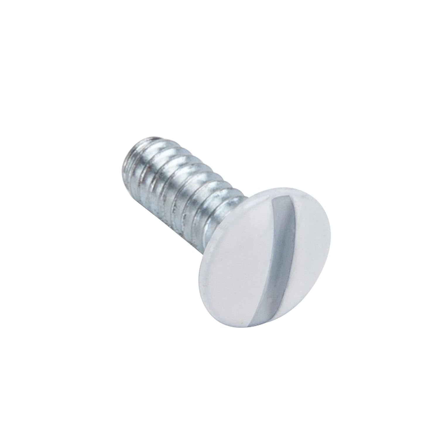 3/8" Long 6-32 Thread, Oval Head Milled Slot Replacement Wall Plate Screws, 90 Pack, White