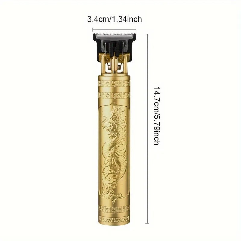 Rechargeable Trimmer with Engraved Dragon & Buddha Design
