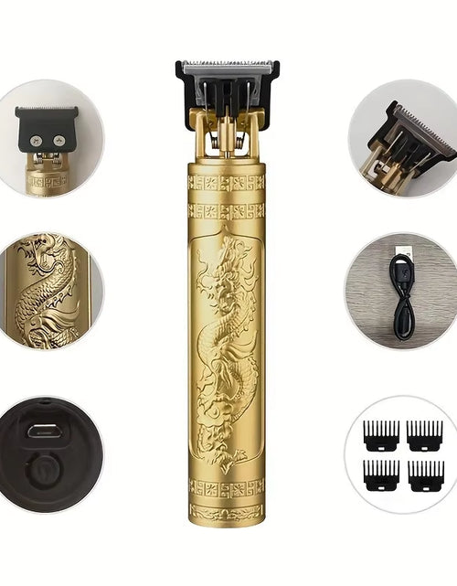Load image into Gallery viewer, Rechargeable Trimmer with Engraved Dragon &amp; Buddha Design

