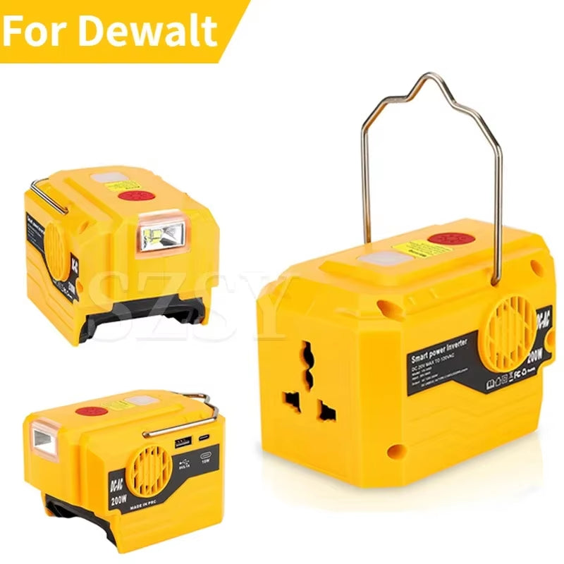 Powerpro Dewalt Battery Inverter – 18V-20V DC to 120V/220V AC with Dual USB, Ultimate Outdoor Power Adapter