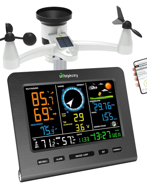 Load image into Gallery viewer, Smartweather Pro™ – Wifi Wireless Indoor &amp; Outdoor Weather Station with Rain, Wind &amp; Temp Monitoring
