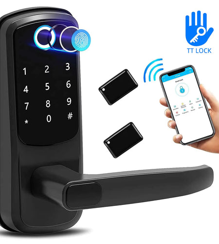 Smart Lock 5 in 1 Door Lock with Handle Biometric Technology Storage Memory Function TT LOCK APP Control