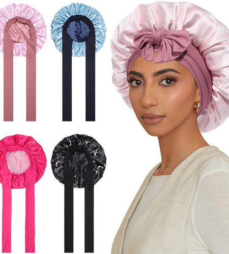 Silk-Like Satin Double-Layer Hair Cap