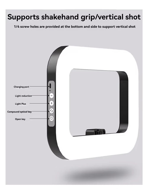 Load image into Gallery viewer, Glowpro Handheld LED Ring Light – Rechargeable Portable Fill Light for Perfect Selfies, Live Broadcasts &amp; Photography
