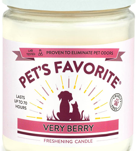 - Tested & Proven - Odor Eliminating Candle, Pet-Friendly Scented Candle, in 4 Great Fragrances – 70-Hour Burn Time, Cotton Wick (Very Berry, Pack of 1)