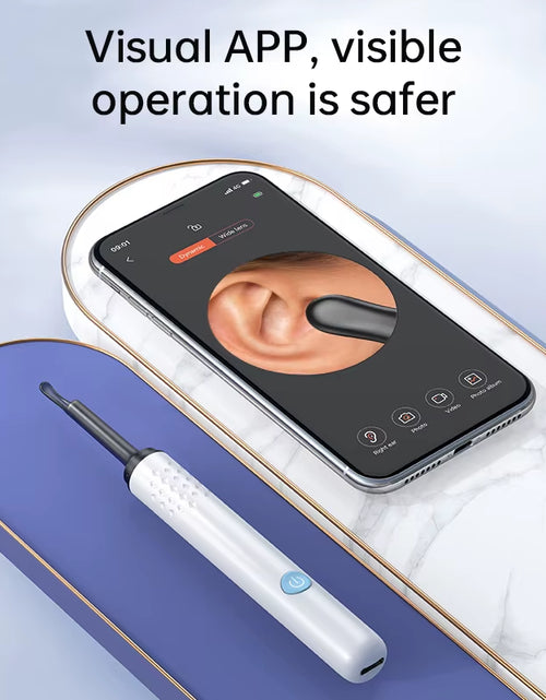 Load image into Gallery viewer, Clearview Wifi Ear Camera – HD Visual Ear Cleaner with LED Lights &amp; Mini Earpick
