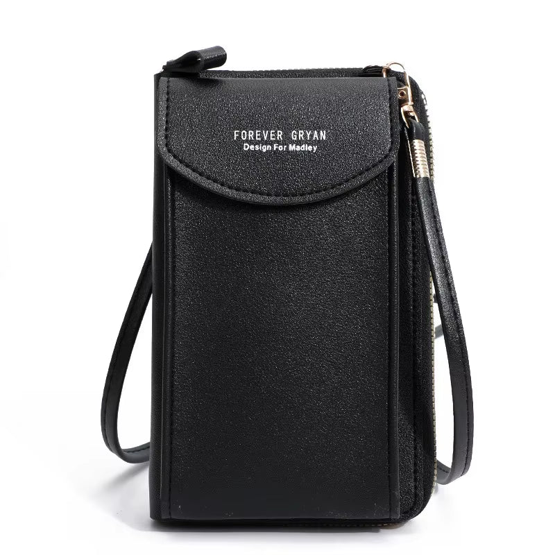 Elegance On-The-Go – Luxe PU Leather Crossbody Shoulder Bag with Phone & Card Organizer