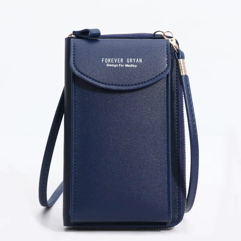 Elegance On-The-Go – Luxe PU Leather Crossbody Shoulder Bag with Phone & Card Organizer