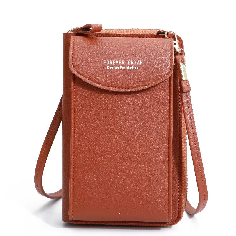 Elegance On-The-Go – Luxe PU Leather Crossbody Shoulder Bag with Phone & Card Organizer