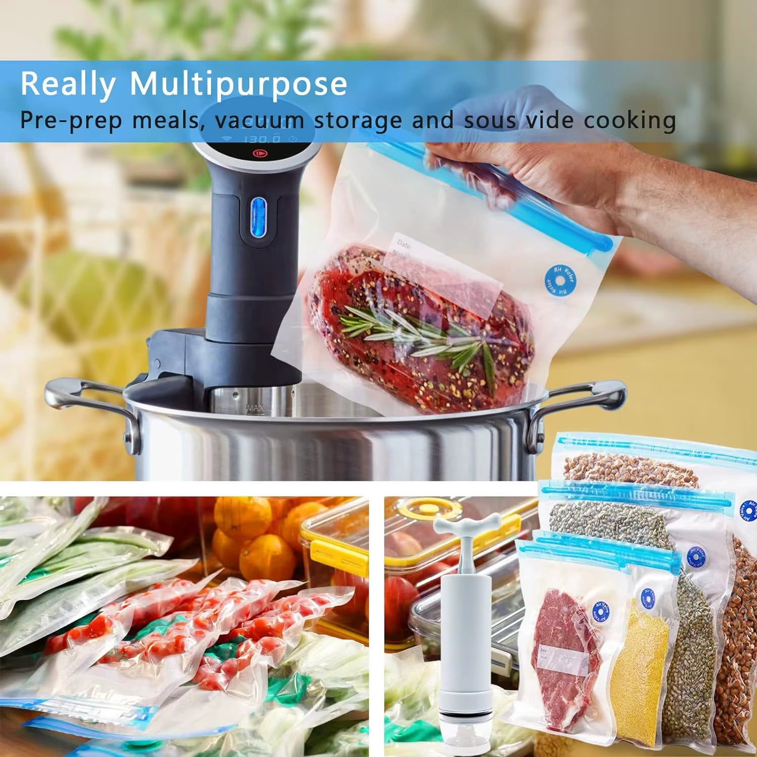 Freshlock™ Vacuum Seal Bags – Keep Food Fresh Longer, save Space Instantly!