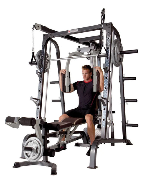 Load image into Gallery viewer, Diamond Elite Olympic Smith Cage Machine, Plate Loaded Home Gym Total Body Workout Machine (MD-9010G)
