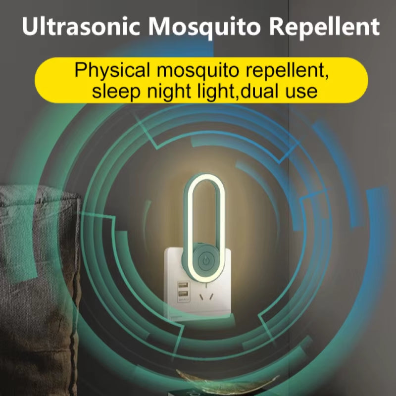 Buzzshield™ Ultrasonic Mosquito Repeller & LED Night Lamp – Sleep Tight, Bite-Free, Every Night