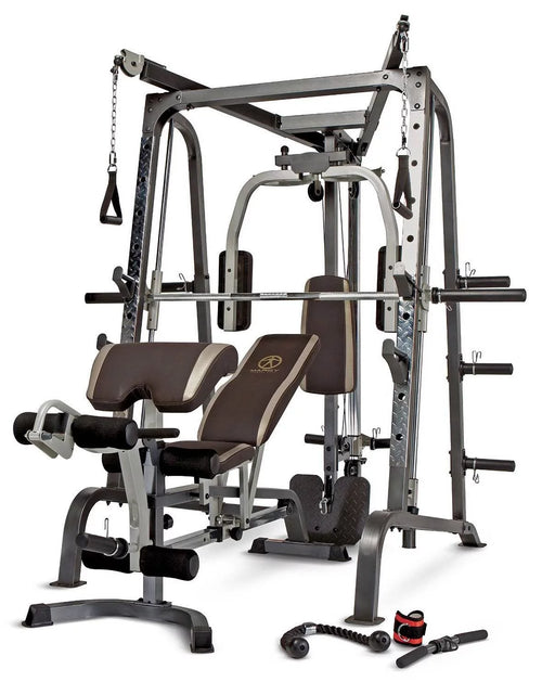 Load image into Gallery viewer, Diamond Elite Olympic Smith Cage Machine, Plate Loaded Home Gym Total Body Workout Machine (MD-9010G)
