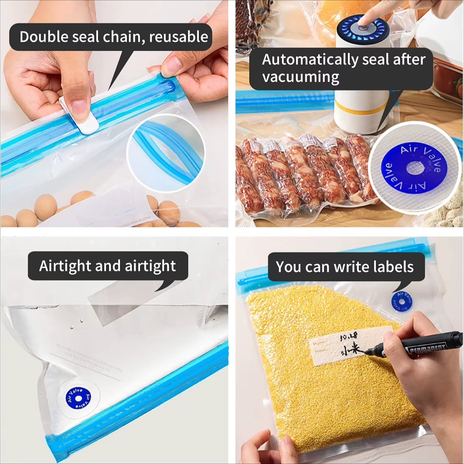 Freshlock™ Vacuum Seal Bags – Keep Food Fresh Longer, save Space Instantly!