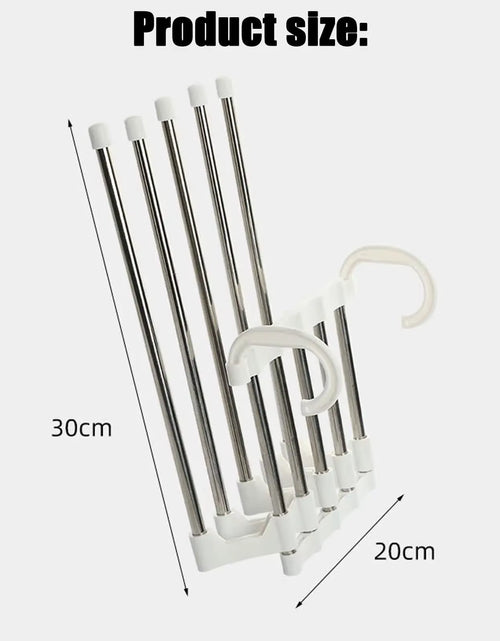 Load image into Gallery viewer, Maxirack 5-In-1 Magic Trouser Rack – Stainless Steel Folding Pant &amp; Tie Organizer for Closet &amp; Wardrobe Storage
