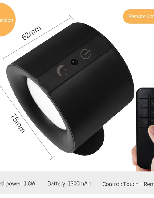 Load image into Gallery viewer, Glowflex Touch Wall Lamp – Dual Head LED Light with Remote, 360° Rotation &amp; USB Rechargeable Design
